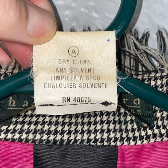 Harve Benard Vintage Houndstooth Women's 100% Wool Zipper Jacket | Size 10 - Picture 12 of 12